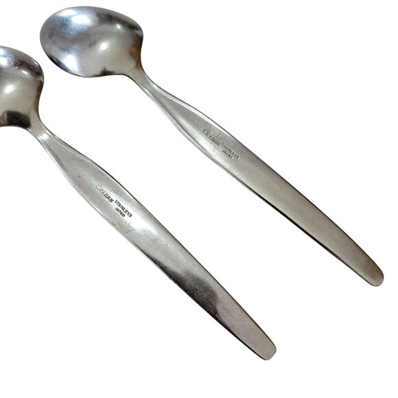 2 Elden Vintage Flower Teaspoon Spoon Stainless 6" Rose Midcentury Colonial Styl - Picture 5 of 7